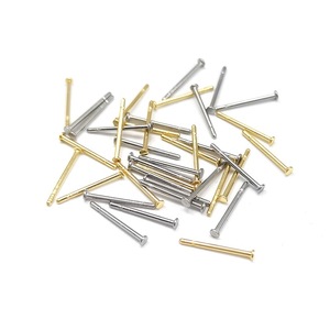 Stainless Steel Earring <b>Post</b> Flat Head Grooved T Head Pin Ring Hypoallergenic Jewelry Findings Components 10mm Length - Product Image 1