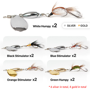 10 señuelos giratorios para lubina, <span class=keywords><strong>trucha</strong></span>, lucio, salmón rojo, señuelos de pesca con hoja giratoria de latón para agua dulce y salada - Product Image 5