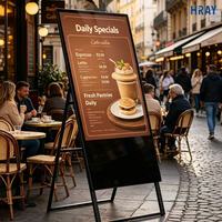 Pantalla LCD Táctil Capacitiva Opcional HRAY con Soporte de Pie y Cristal Templado para Exhibición de Información en Restaurantes y Hoteles, OEM ODM