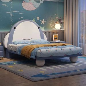 Cama de Día Premium con Estructura 100% de Madera, Tamaño Completo, Diseño de Ballena, Moderna, Resistente, Cómoda, Tapicería de Algodón, Ideal para Espacios Pequeños, Dormitorio Juvenil - Product Image 4
