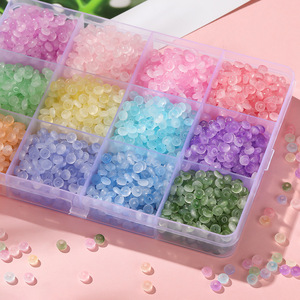 Perles d'abaque en verre 2x4mm, perles rondes en vrac pour la fabrication de bracelets, accessoires de bijoux DIY, boîte de rangement - Product Image 1