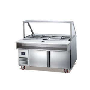 Comptoir commercial pour magasin <span class=keywords><strong>de</strong></span> salades Réfrigérateur Plan <span class=keywords><strong>de</strong></span> travail Acier inoxydable R134a Préparation <span class=keywords><strong>de</strong></span> salade réfrigérée à température unique - Product Image 2