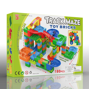 Juego de bloques de construcción de plástico ABS para niños, juguete educativo para armar carreras de canicas, DIY, 180 piezas - Product Image 1