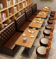 Banquette de restaurant en cuir PU capitonnée, double siège à dossier haut, pour café, bar, ou restaurant commercial – Vente en gros
