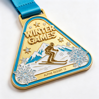 Médailles d'or olympiques personnalisées pour les événements olympiques et de championnat, badges de récompense avec ruban coloré personnalisés