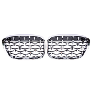 LUMA 16-19 Diamond Black Chrome pour <span class=keywords><strong>BMW</strong></span> <span class=keywords><strong>X1</strong></span> Accessoires ABS Grill F48/F49 2016-2019 Grille de pare-chocs avant - Product Image 3
