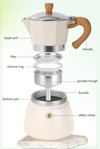 Vente chaude Personnalisé 1/6/9 tasses vert expresso cafetière moka pot classique cuisinière expresso aluminium maker - Product Image 3
