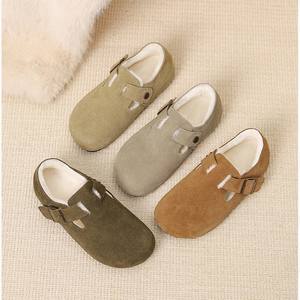 Zuecos de Invierno de Alta Calidad, Zapatos <span class=keywords><strong>Birkenstock</strong></span>, Zuecos de Lana, Zapatos Planos Cálidos Antideslizantes de Corcho con Peluche para <span class=keywords><strong>Mujer</strong></span> - Product Image 3