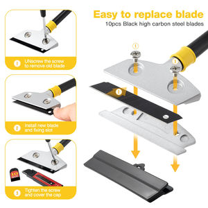 DIY Grade Multi-Purpose Razor Blade Scraper Tool 10 Extra Customizable OEM Support Blades <b>Floor</b>/Wall <b>Paint</b> Carbon Steel 30cm - Product Image 3