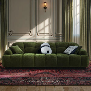 Divano Componibile Quadrato in Stile Moderno Francese, Verde Scuro in Ciniglia, Set per Soggiorno Artistico, Stile <span class=keywords><strong>Palazzo</strong></span> Reale con Sussidio Governativo - Product Image 2
