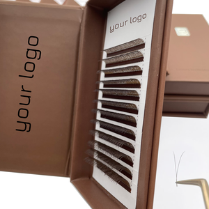 Vente en gros d'extensions de cils bruns à prix d'usine, marque privée, volume russe YY, plateaux d'extension de cils technologiques - Product Image 2