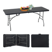 Table à manger pliante en plastique, vente directe d'usine, très vendue, 6 pieds, légère, moderne, pour usage extérieur