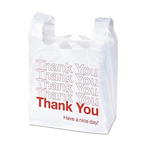 T-shirt Bags Plastic Bag T-shirt Plastic Bag Wholesale Custom Clear Printed Cornstarch Biodegradable T-shirt Bags Plastic Shopping Bag