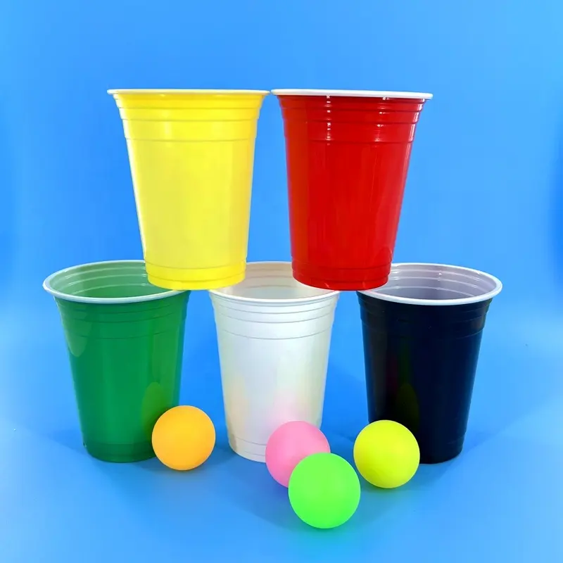 ทิ้ง Pp ถ้วยขายส่ง16ออนซ์สีแดงทิ้งถ้วยพลาสติก Beerpong พรรคทิ้งถ้วย PP