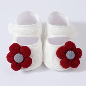 Chaussures pour tout-petits, chaussures à fleurs bébé fille antidérapantes douces, semelle souple en coton antidérapant légères chaussures bébé pour bébés âgés de 0 à 12 <span class=keywords><strong>mois</strong></span> - Product Image 5