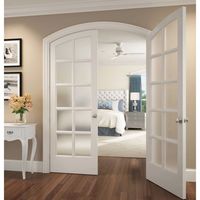 Portes intérieures à double arche de style français, portes en verre avec porte cintrée
