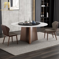 Table à manger ronde moderne nordique dessus en marbre pied en acier inoxydable ensemble de Table à manger pour la maison hôtel Restaurant salon