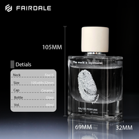 Emballage personnalisé OEM ODM, flacon de parfum vide en verre de 60 ml avec bouchon en céramique