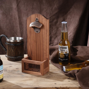 In <span class=keywords><strong>legno</strong></span> Vintage <span class=keywords><strong>a</strong></span> parete barile <span class=keywords><strong>di</strong></span> birra barile apribottiglie con tappo collettore regalo ideale per gli uomini - Product Image 2