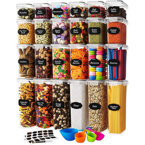 Bocal scellé multi-pièces Bocal alimentaire en plastique Bocal <span class=keywords><strong>de</strong></span> stockage Céréales céréales cuisine snack réfrigérateur boîte <span class=keywords><strong>de</strong></span> rangement - Product Image 1