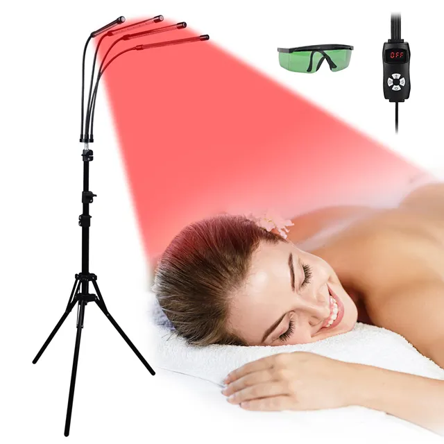 Lámpara de terapia de luz roja 660nm 850nm Terapia de luz roja profunda para aliviar el dolor corporal y cuidado facial Terapia de luz infrarroja con soporte