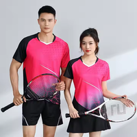 Uniformes de bádminton sublimación tenis secado rápido transpirable poliéster completo en stock