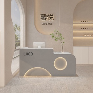<b>Small</b> European Design Solid Wood Reception <b>Desk</b> for Beauty Salon Barber Shop Hospital Cashier Front Store Front <b>Desk</b> - Product Image 6