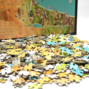 Chất lượng cao vật liệu giấy tùy chỉnh in ấn bản đồ ghép hình câu đố tùy chỉnh người lớn ghép hình câu đố với gói hộp - Product Image 2