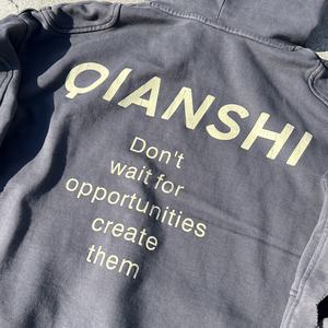 Sudadera con Capucha de Algodón Desgastado con Efecto Desteñido, Estampada, Hombros Caídos, Estilo Holgado, Fabricantes de Sudaderas con Capucha con Lavado Ácido de Diseño - Product Image 4