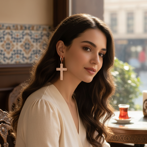 Boucles d'oreilles créoles avec pendentif en argent massif, modèles élégants, incrustés de pierres, bijoux, vente en gros, - Product Image 3