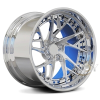 Jantes personnalisées en alliage d'aluminium chromé forgé en 2 parties, 18-24 pouces, 5x112 5x114.3 5x120 20mm/25mm ET Audi Corvette