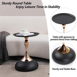 High Quality Durable <b>Metal</b> <b>Side</b> <b>Table</b> Indoor Outdoor Use Modern Design Lightweight Easy to Assemble Multiple Colors Available - Product Image 3