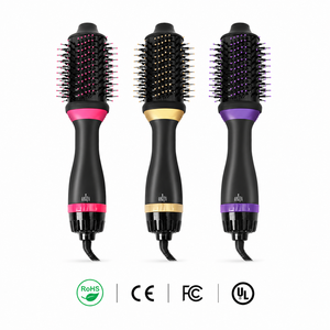 แปรงไดร์ผมไฟฟ้าแบบพกพา ไนลอน ปรับเปลี่ยนได้ ใช้ลมร้อน ไดร์และจัดแต่งทรงผมในขั้นตอนเดียว หัวแปรงเปลี่ยนได้ ไอออนิกเพิ่มวอลลุ่ม 1200 วัตต์ สำหรับทุกสภาพเส้นผม - Product Image 1