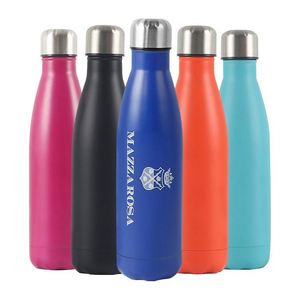 Bouteille d'eau personnalisée en acier inoxydable à double paroi isolée, forme cola, pour adultes, avec bouchon - Product Image 1