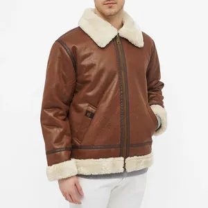 Custom Men's leather Jacket Fleece lining leather Jacket for men