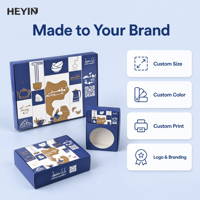 Coffret Cadeau Personnalisé pour Boulangerie, Boîte d'Emballage en Carton avec Fenêtre et Rabat Doré pour Thé, Café, Pâtisseries et Desserts