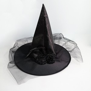 Hombre mujer Halloween <span class=keywords><strong>bruja</strong></span> sombrero adulto fiesta disfraz pluma Rosa flores <span class=keywords><strong>bruja</strong></span> sombreros Cosplay fantasma Festival gorras - Product Image 6