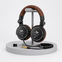 Headset Over-Ear Stereo HiFi kelas atas dengan Logo kustom earphone musik berkabel dan Monitor Headphone