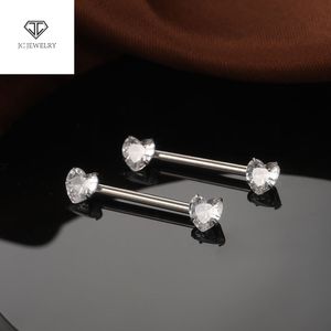 ASTM F136 Pezón Femenino Anillo Titanio Alambre de Metal <span class=keywords><strong>Sujetador</strong></span> Corazón Circón Perforado Pecho Joyería Chapado en Oro Cuerpo Moda <span class=keywords><strong>Piercing</strong></span> - Product Image 3