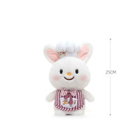 Peluche de lapin blanc chef en gros, jouet en peluche doux et moelleux, certifié EN71 CE, pour cadeau d'enfant