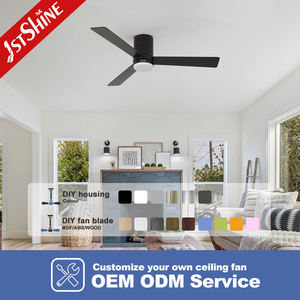 1stshine <span class=keywords><strong>Ventilateur</strong></span> de plafond Éclairage décoratif à led Lames en bois MDF 52 pouces <span class=keywords><strong>Ventilateur</strong></span> de plafond - Product Image 4