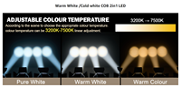 200W COB LED Par Light Zoom DMX512 Contrôle en alliage d'aluminium 3500K-6000K Température de couleur IP33 nominale pour les événements de mariage d'église de DJ de scène