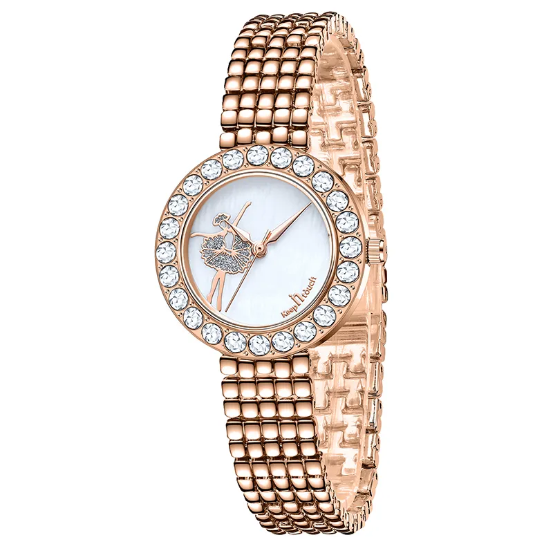 Luxury Women's round Waterproof Quartz Wristwatch Antique Fashion Clock for Ladies and Girls