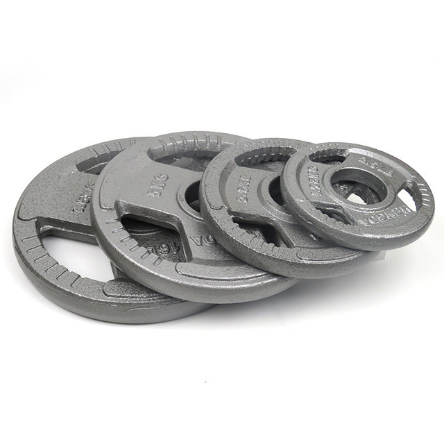 WENDY Home Physical Exercise Fractional 3 Holes Hand Grip Barbell Gym Standard Cast Iron Weight Plates