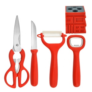 Ensemble de couteaux à éplucher les fruits de <span class=keywords><strong>cuisine</strong></span> avec un élément de style chinois du caractère "Fu" sur le fond et une base de fête pour le stockage - Product Image 3