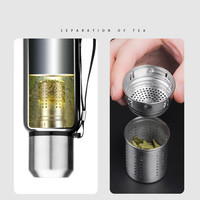 Thermos en acier inoxydable 600/1000/1500ML, bouteille d'eau isolée pour l'extérieur, gobelets portables, thermos de voiture, tasse à café, filtre à corde