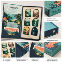 Boîte à aimants de voyage personnalisée, boîte à livres en papier rigide, emballage cadeau, présentoir, 6 pièces, étui à souvenirs magnétique