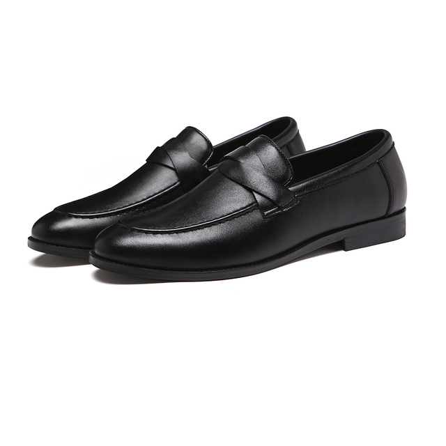 Casual Men Shoes Classic Big Size Men Black Penny Loafers Pointed Toe Business Causal Loafers Shoe Wedding Dress Shoe