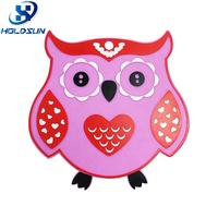 Sous-plat en silicone flexible motif hibou, design américain mignon, résistant à la chaleur, léger, couleur personnalisée, pour la maison