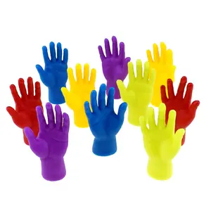 Mini marionetas de dedo de goma, manos pequeñas en miniatura de color, lindo Dedo de mano pequeño para divertidos espectáculos de marionetas, favores de fiesta